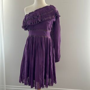 See by Chloe Purple 100% silk dress with one sleeve